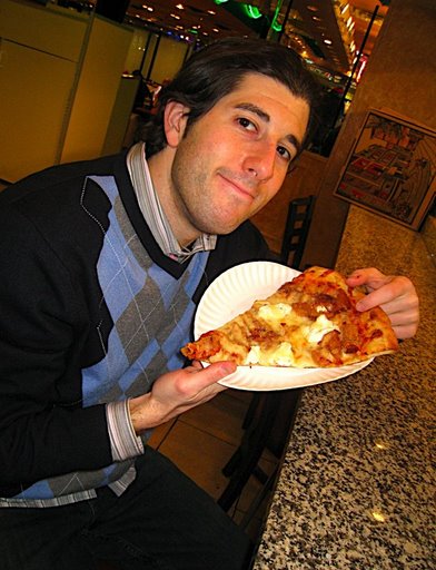 Lee eats pizza (Rose\'s NYC)