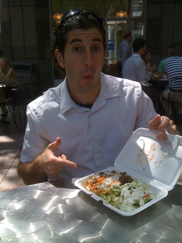 Lee eats Falafel Nazi\'s competitor\'s chicken platter (Philly) ...