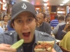 Lee eats pastrami & pickles (Katz’s Deli, NYC)
