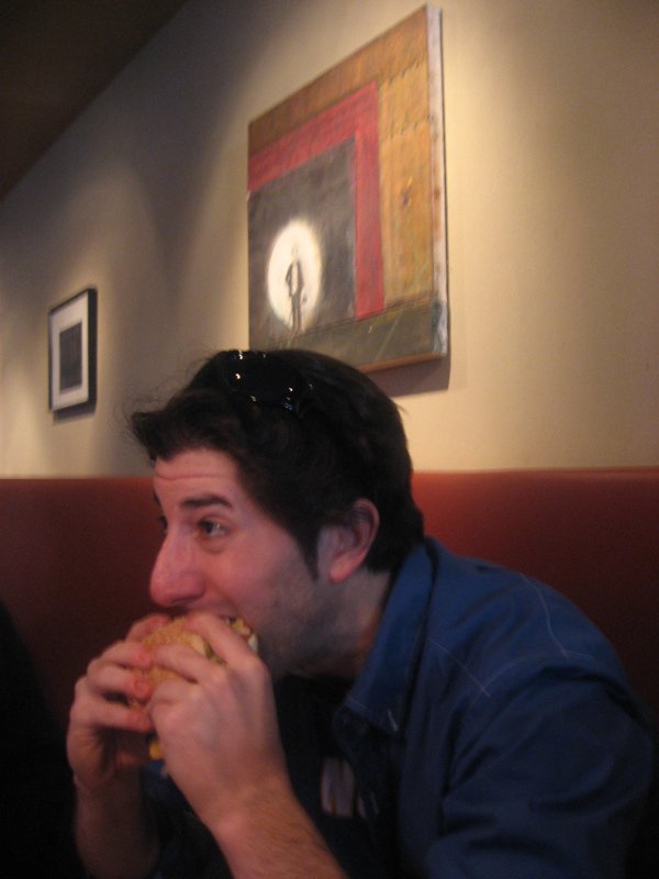 Lee eats burgers (The Dram Shop, Brooklyn)