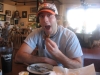 Lee eats fried artichokes