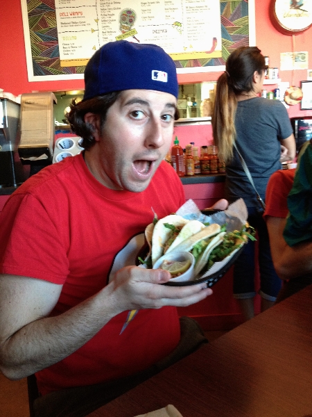Lee eats tacos @ Burrito Gallery (Jacksonville Beach)