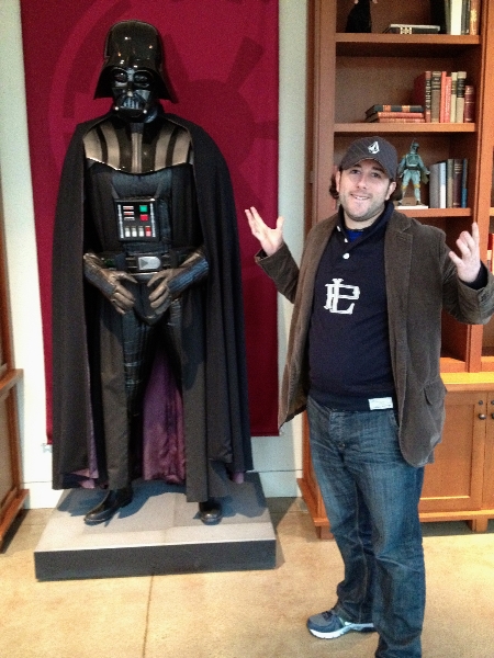 Lee shrugs at Darth Vader (Lucasfilms, San Francisco)
