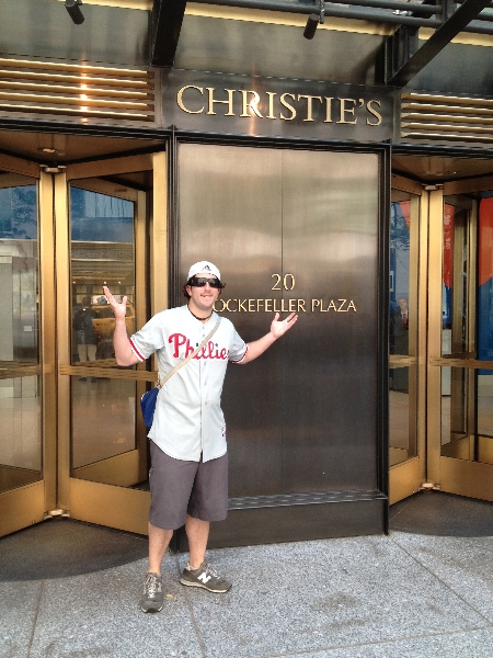 Lee shrugs at Christie\'s Auction House (NYC)