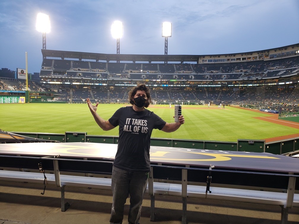 Lee shrugs at PNC Park (Pittsburgh).