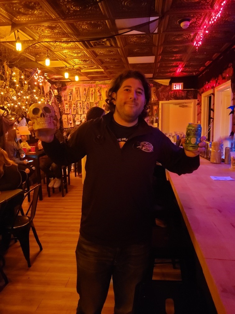 Lee shrugs at Cocktails from The Crypt (Pittsburgh, PA)